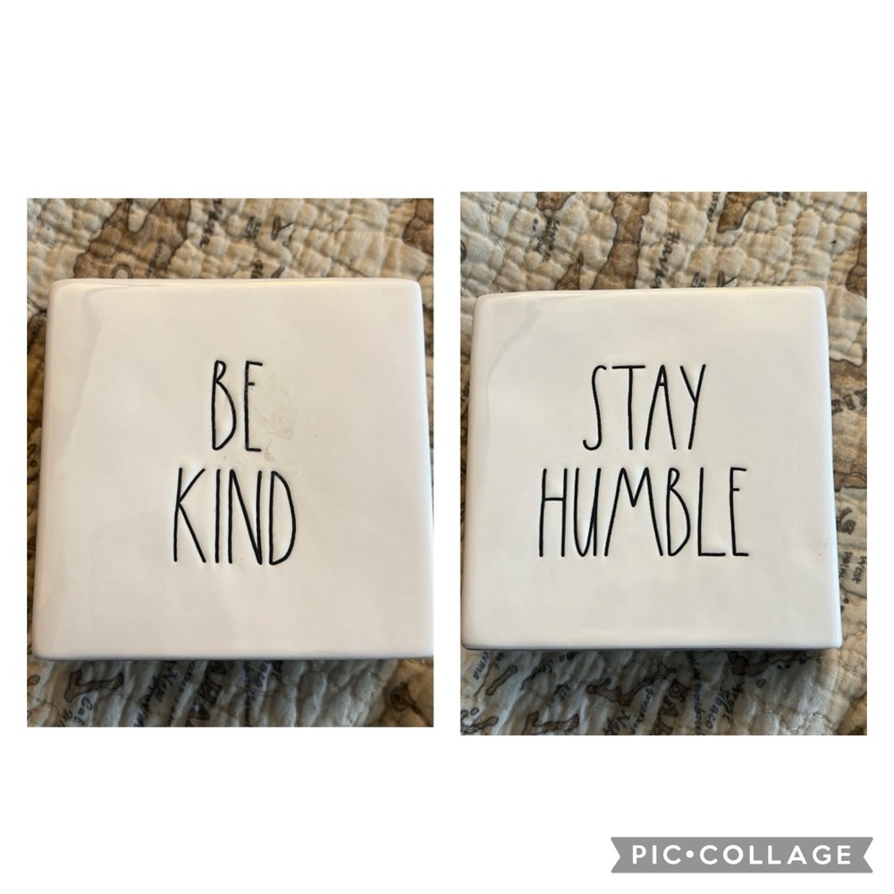 RAE DUNN STAY HUMBLE/BE KIND CERAMIC BLOCK